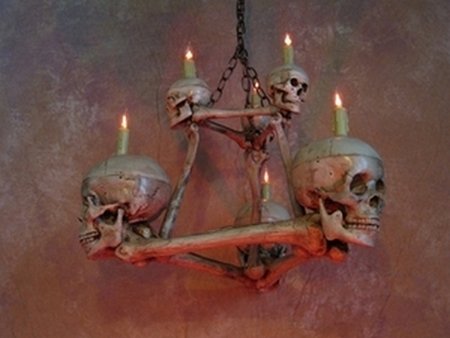 skull and bone chandelier