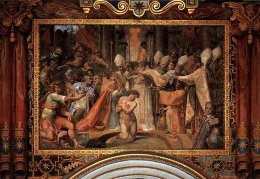 pope sylvester baptizes constantine