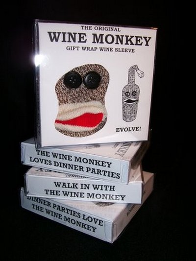 wine sock monkey