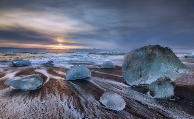 Jokulsarlon Glacier Lagoon: Ice and Black Sand